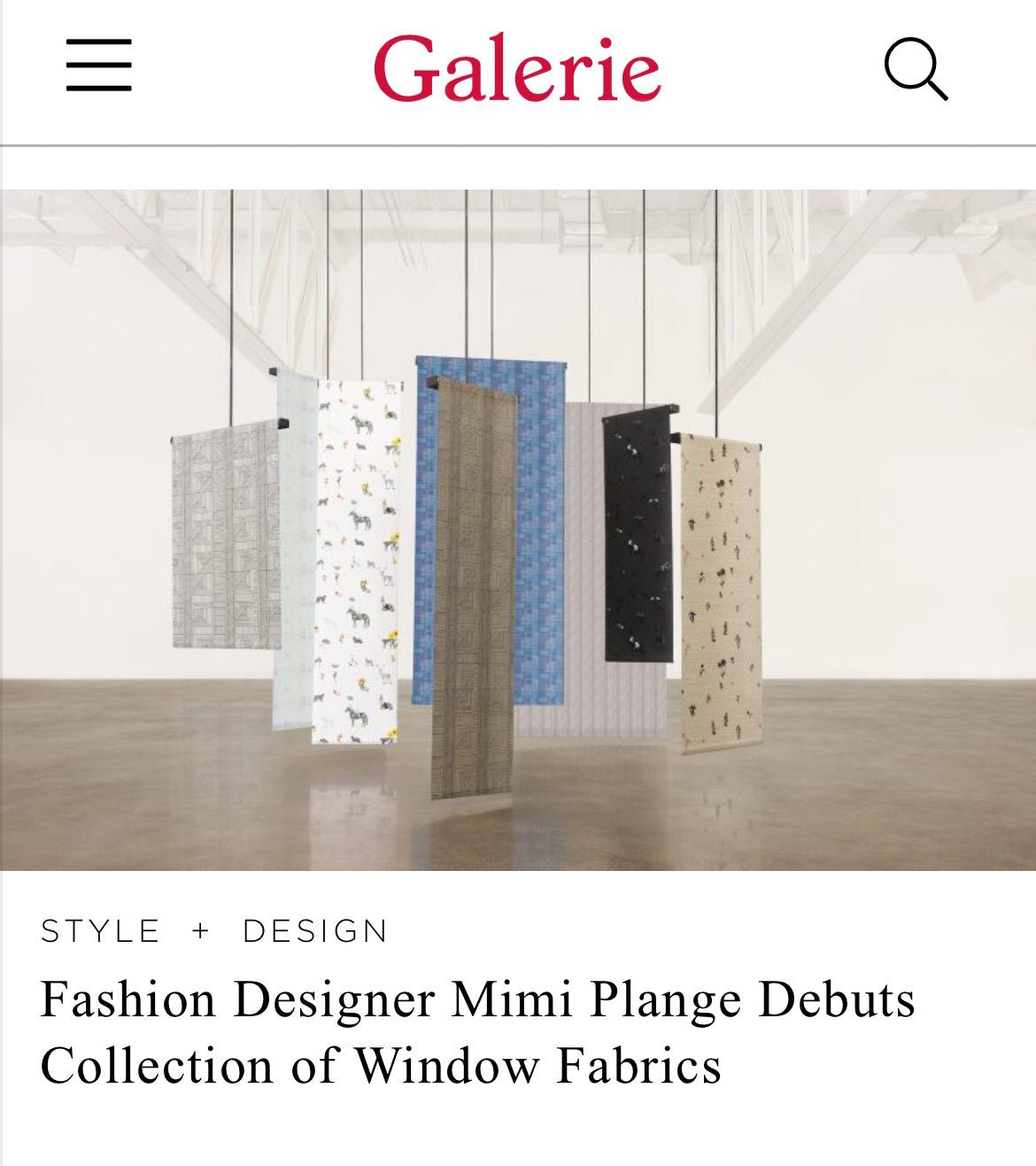 The Shade Store x Mimi Plange window treatments and shades featured in Galerie Magazine