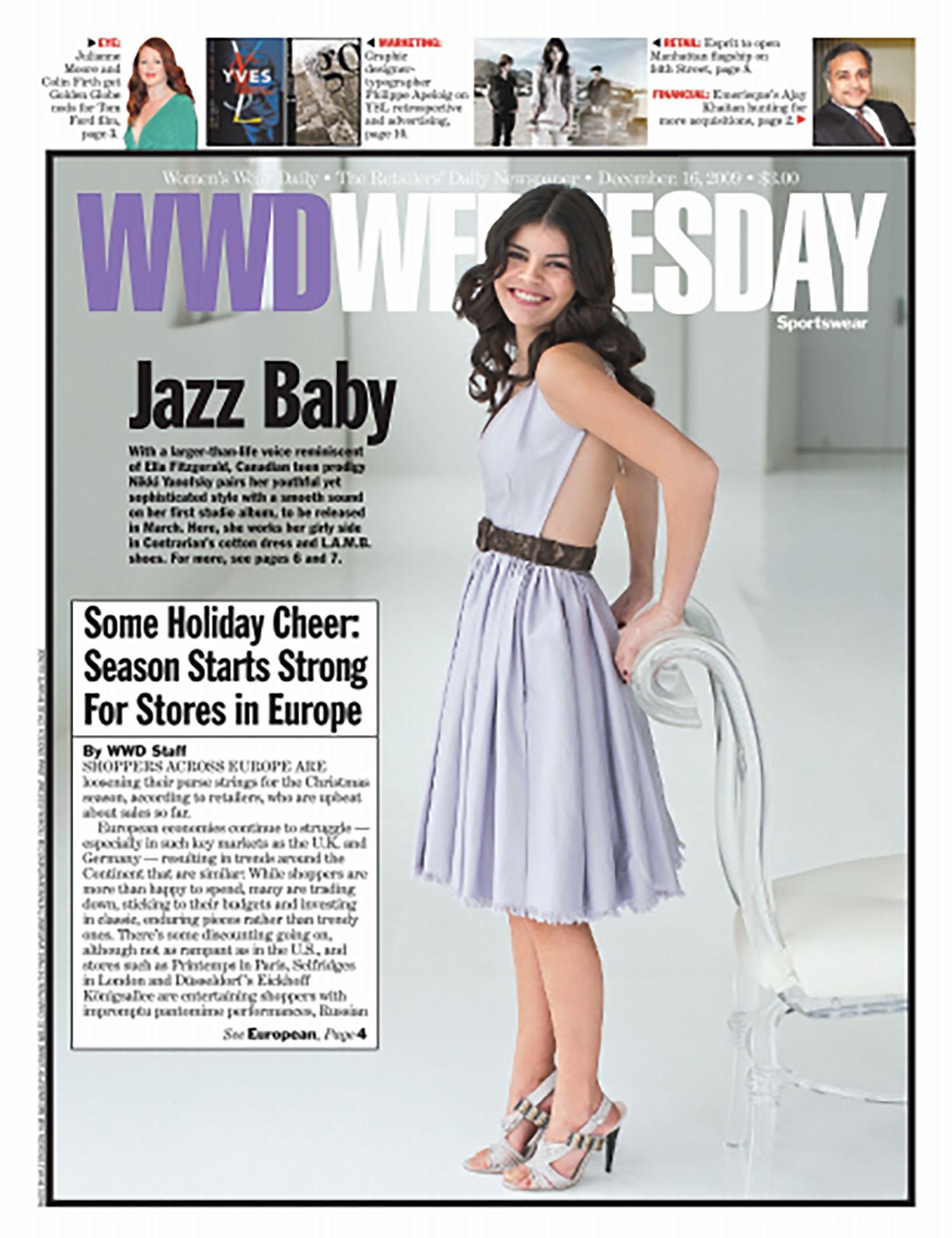 Canadian Singer Nicky Yanofsky wears Mimi Plange in WWD!