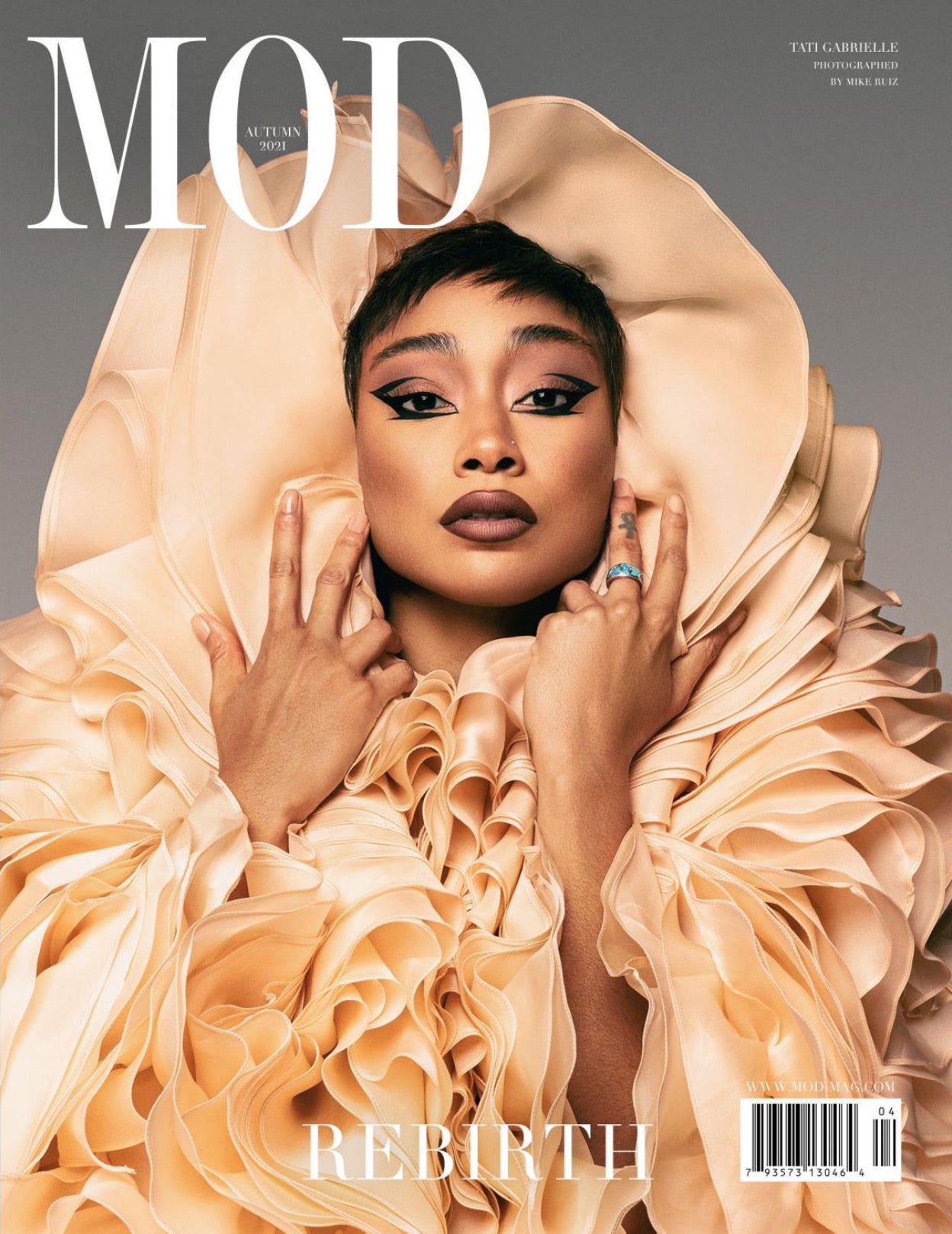Actress Tati Gabrielle on the Cover of Mod Magazine in Mimi Plange