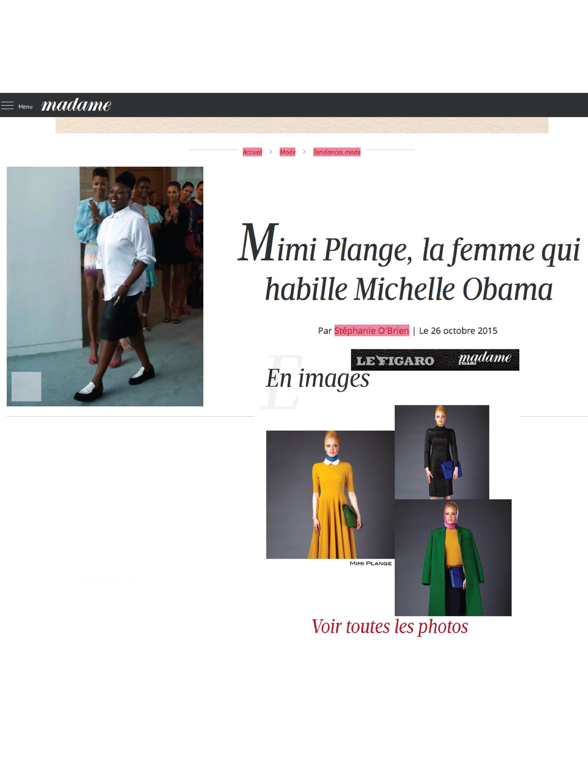 Mimi Plange featured in Madame Figaro!