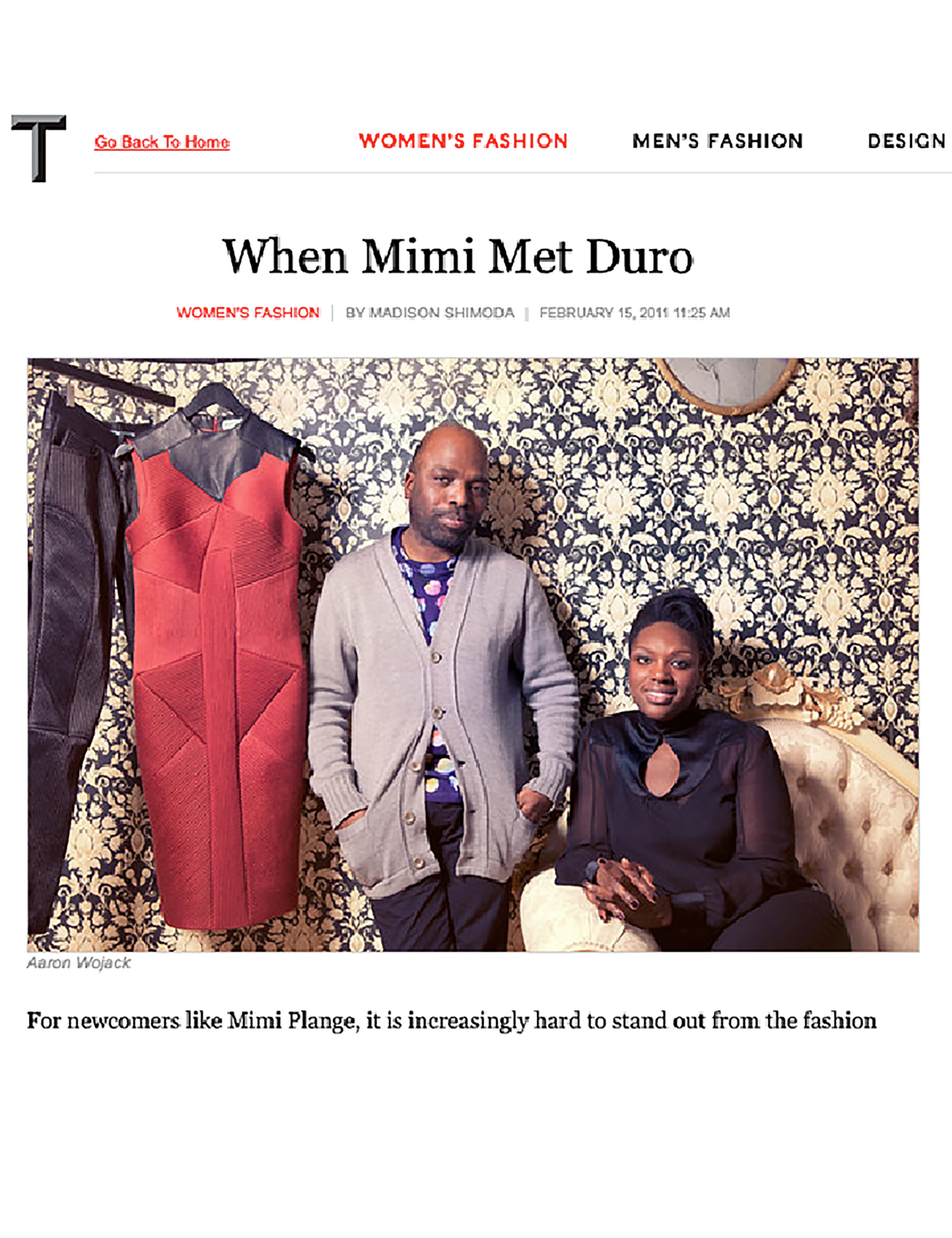 Mimi Plange featured in T Magazine, New York Times!