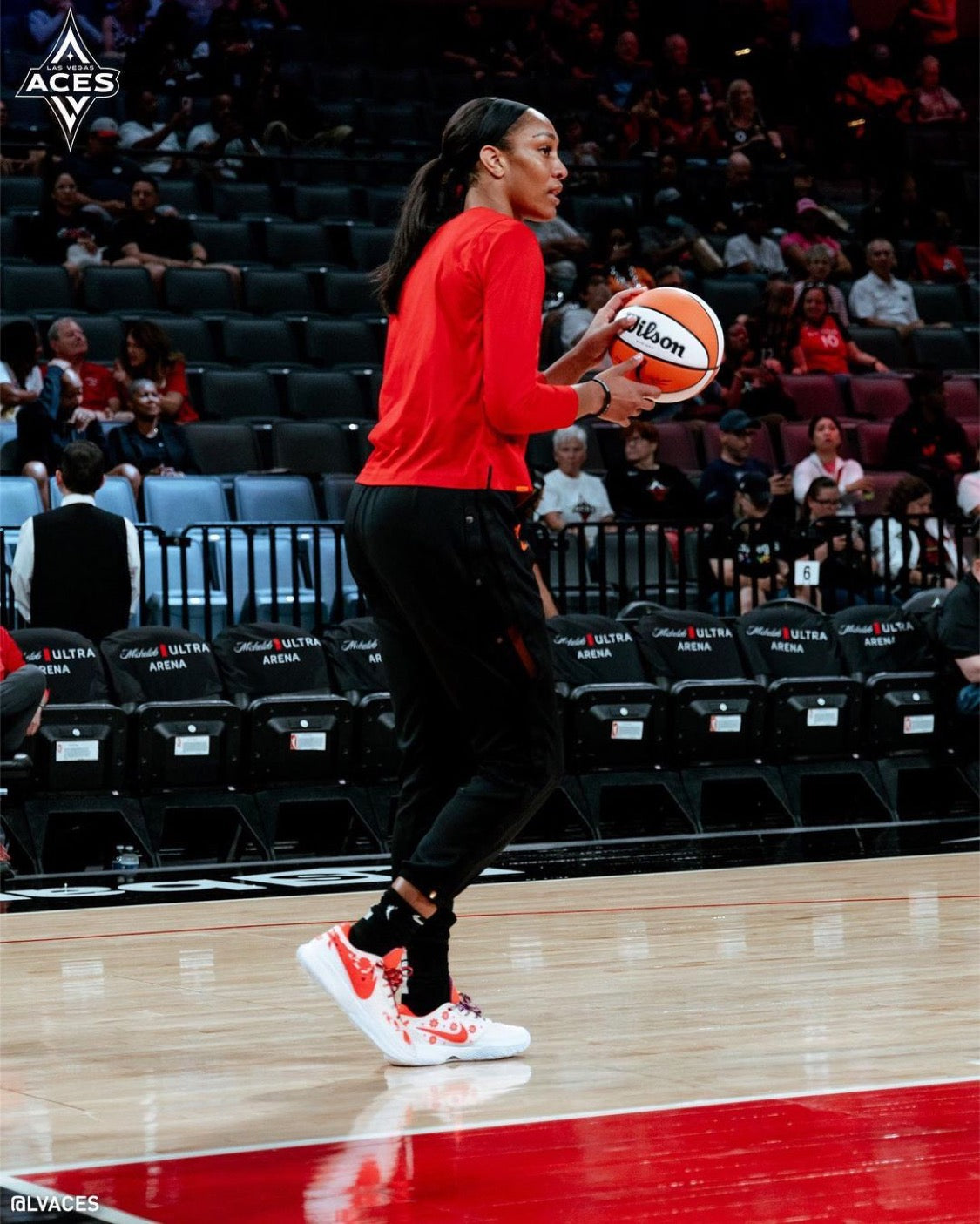 Aja Wilson wears Ceremony Nike Basketball shoe by LeBron James x Mimi Plange