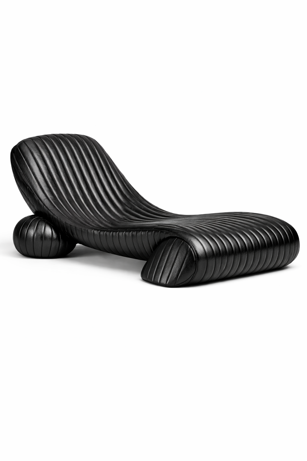 Modern black lounge chair on a white background
