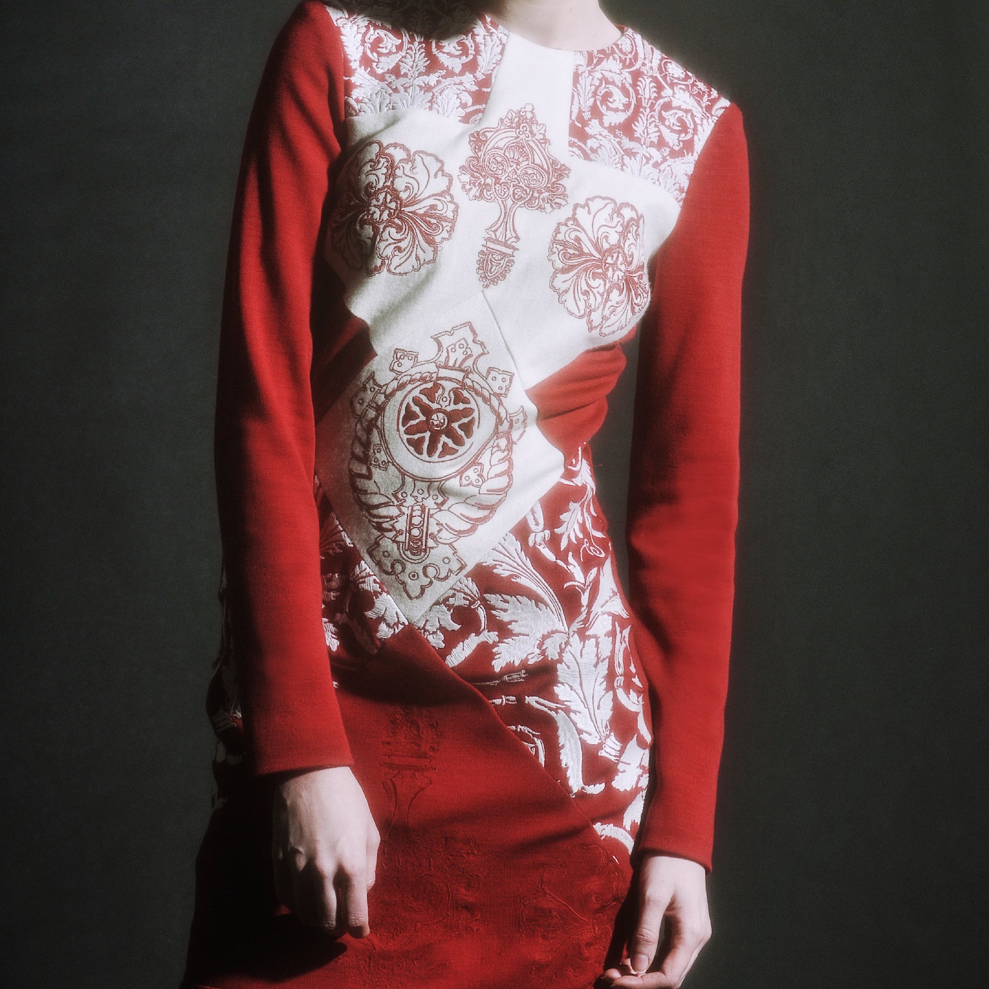 Vintage Deadstock Fabric, Embroidered Knit Dress - Mimi Plange