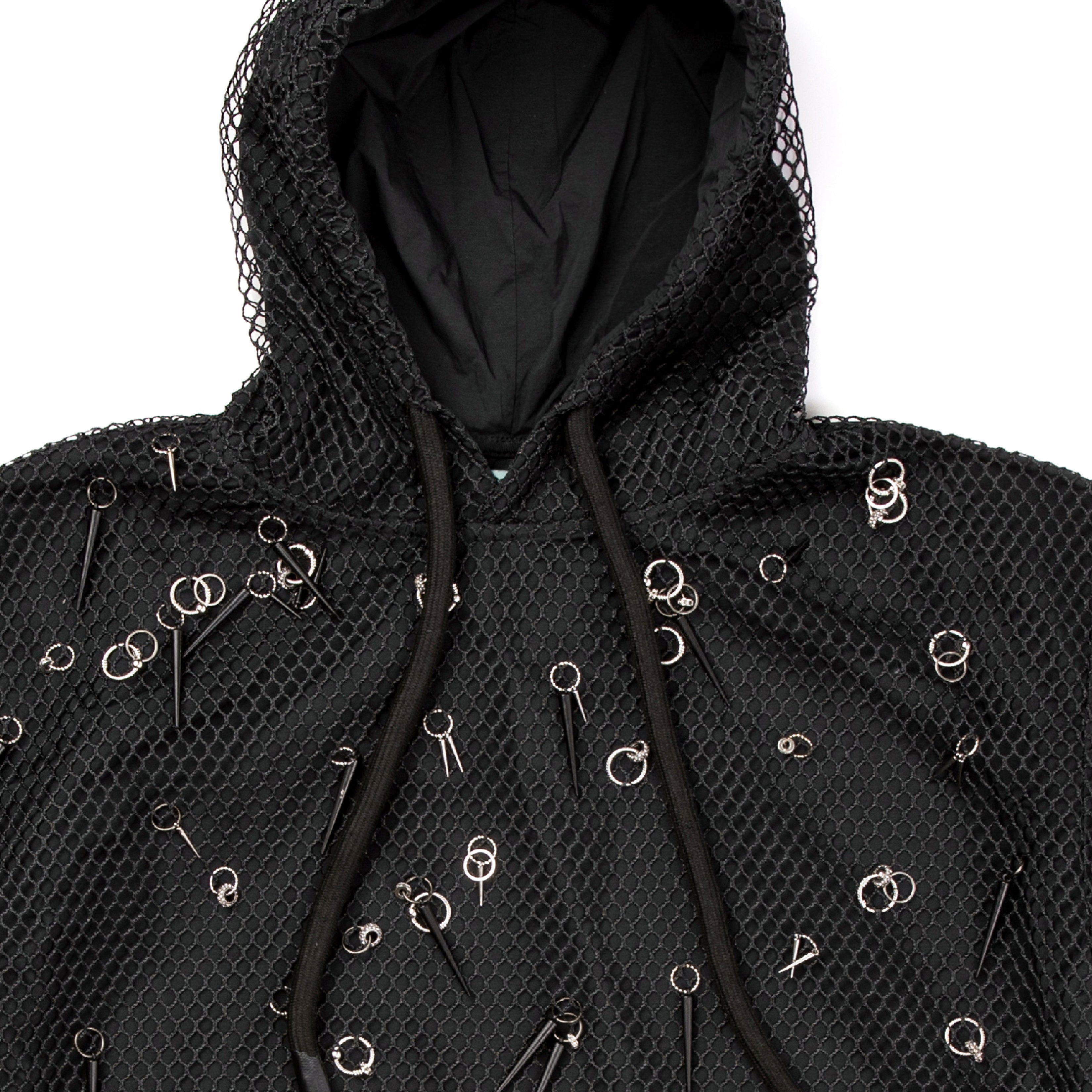 Magda, Gothic Pierced Diver Mesh Hoody - Mimi Plange