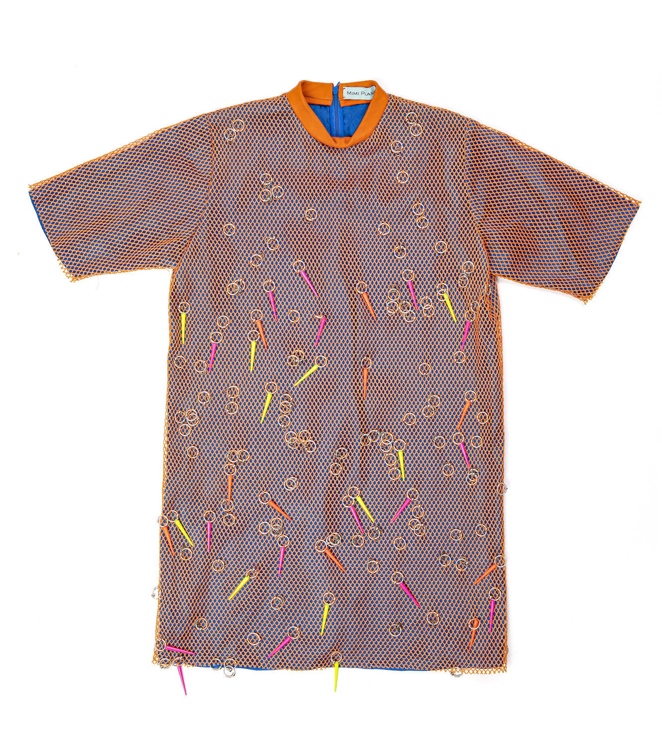 Pierced Mesh Dress with Neon Spikes - Mimi Plange
